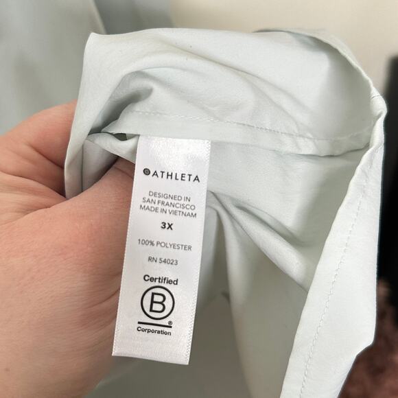ATHLETA Midtown Button Down Shirt Halcyon Blue Sz 3X {B20} - Picture 5 of 6